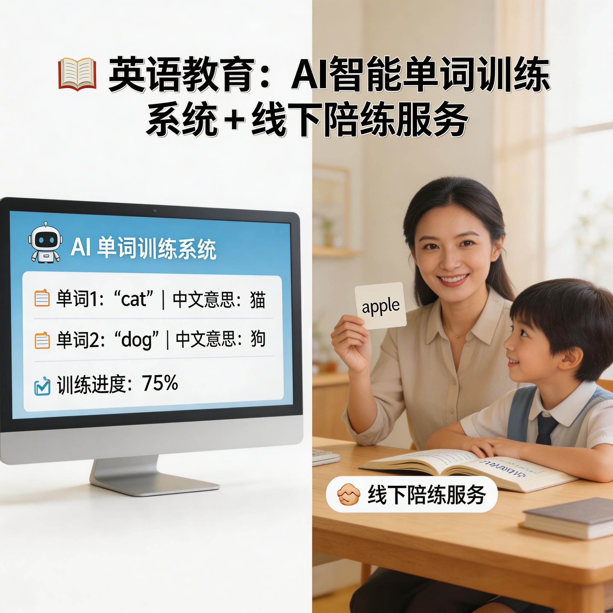 AI智能训练系统（单词）+线下陪练服务